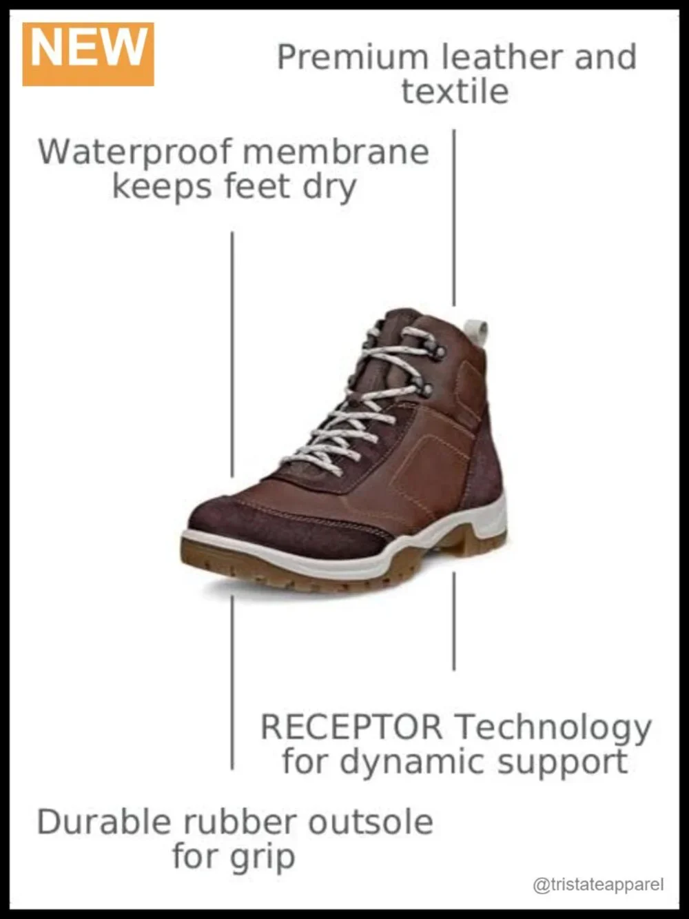 Waterproof Hiking Boots Ankle Mid Calf Lace Up Leather Hiking Boots